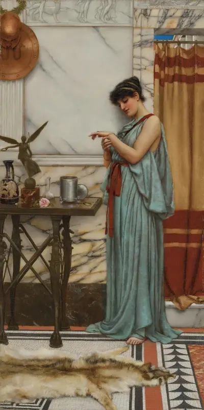 His birthday gift av John William Godward