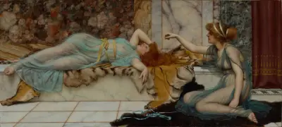 Mischief and Repose av John William Godward