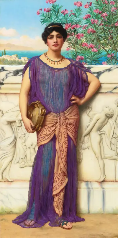 Tamburin flickan av John William Godward
