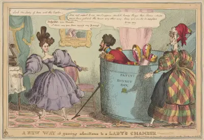 A new way of gaining admittance to a lady’s chamber. av William Heath