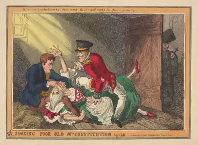 Burking stackars gamla Mrs. Constitution, 141 år av William Heath