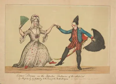 Comic dance in the popular Pantomime of the White Cat, by Messrs Kirby & Chatterley to the tune of the Bold Dragoon. av William Heath