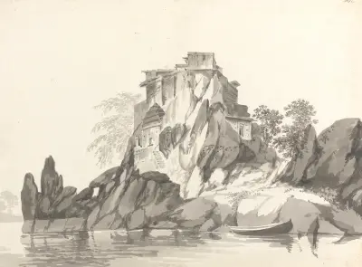 Original Drawings for Choix de Vues de L’Inde and Others Pl.27 av William Hodges