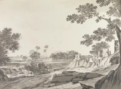 Original Drawings for Choix de Vues de L’Inde and Others Pl.35 av William Hodges