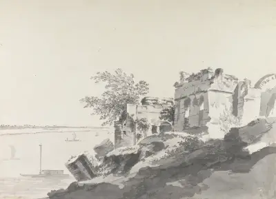 Originalzeichnungen für Choix de Vues de L’Inde und andere, Taf. 49 von William Hodges