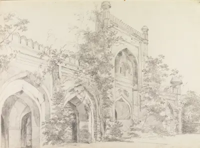 Original Drawings for Choix de Vues de L’Inde and Others Pl.53 av William Hodges