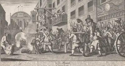 Burning ye Rumps at Temple-Barr (no.11) von William Hogarth