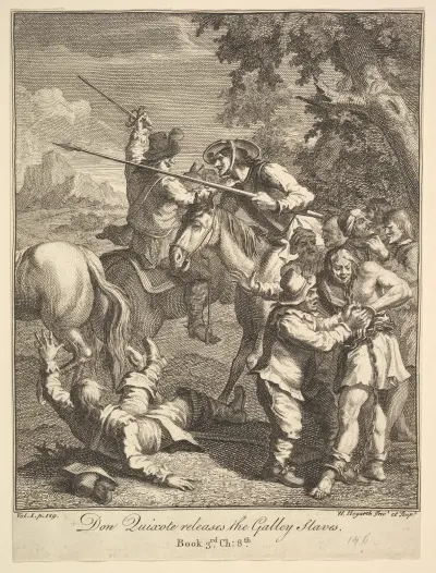 Don Quixote releases the Galley Slaves von William Hogarth