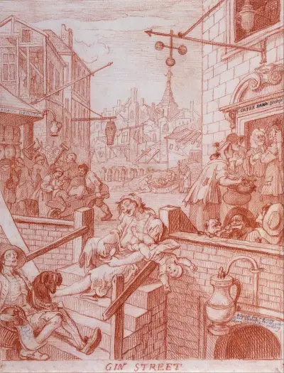 Gin Street von William Hogarth