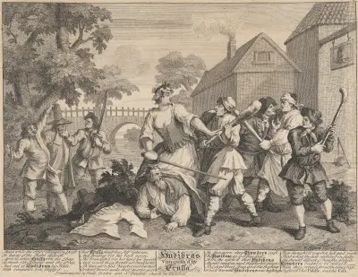 Hudibras Vanquish’d by Trulla (no.5) von William Hogarth