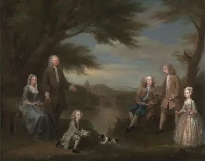 John and Elizabeth Jeffreys and Their Children von William Hogarth