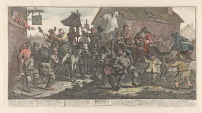 Large Illustrations to Samuel Butler’s Hudibras; Hudibras and the Skimmington (no.12) von William Hogarth