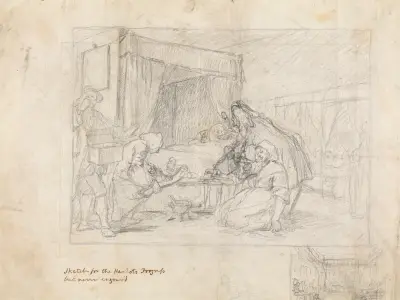 Operation Scene in a Hospital with Subsidiary Sketches in the Margin at the Lower Right von William Hogarth