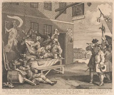 The Invasion, Plate II; England av William Hogarth