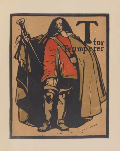 T for Trumpeter av William Nicholson
