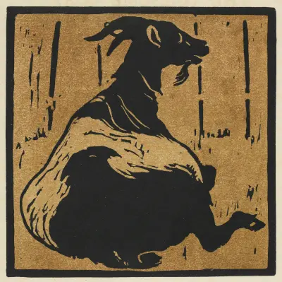 The Square Book of Animals; The Toilsome Goat av William Nicholson