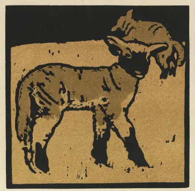 The Square Book of Animals; The Very Tame Lamb av William Nicholson