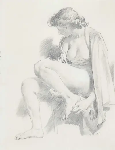 Seated Nude av William Orpen