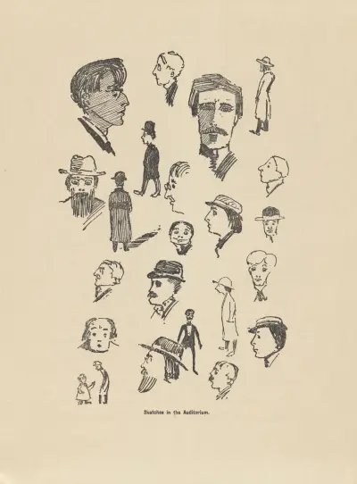 Sketches in the auditorium av William Orpen