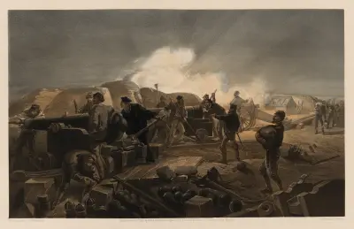 En het natt i batterierna av William Simpson