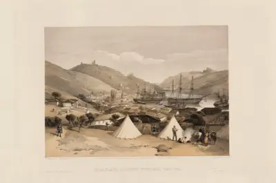 Balaklava, Blick auf das Meer, 1856 von William Simpson