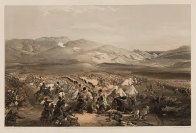 Charge of the heavy cavalry brigade, 25th Octr. 1854 av William Simpson