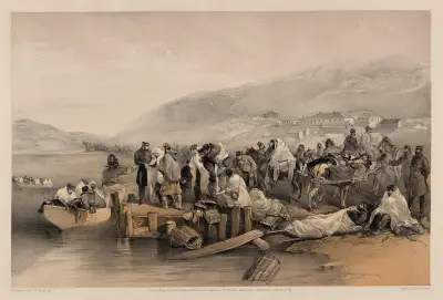 Inskeppning av de sjuka vid Balaklava av William Simpson