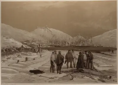 Gravar vid Balaklavas hamninlopp av William Simpson