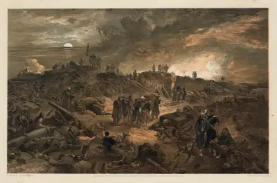 Interior of the Malakoff with the remains of the round tower av William Simpson