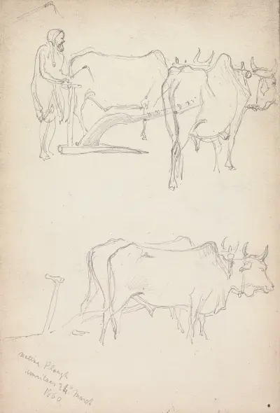Inhemsk plog, Amritsar, 24 mars 1860 av William Simpson
