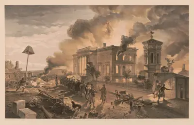 Public library and temple of the winds av William Simpson