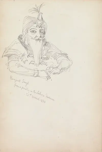 Ranjit Singh, from a Painting in the Lahore Museum av William Simpson