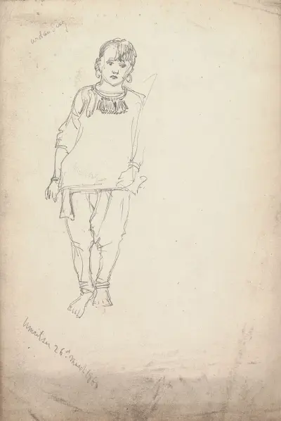 Skiss av en kvinna, Amritsar, 26 mars 1860 av William Simpson