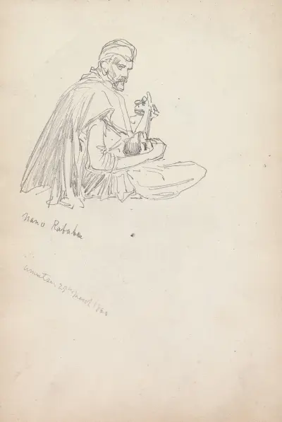 Studie av en rababi‑musiker, Amritsar av William Simpson