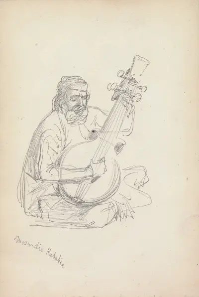 Studie av en rababimusiker av William Simpson