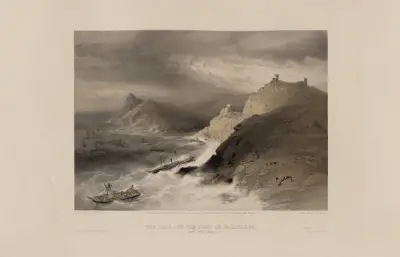 Stormen utanför Balaklava hamn, 14 november 1854 av William Simpson