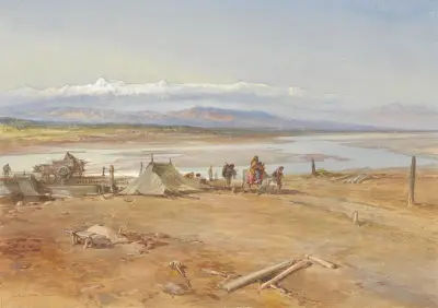 The River Chenab, Punjab av William Simpson