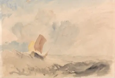 A Sea Piece, A Rough Sea with a Fishing Boat (1820 to 1830) av Joseph Mallord William Turner