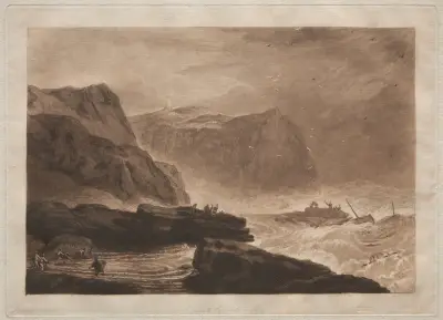 Coast of Yorkshire, near Whitby av Joseph Mallord William Turner