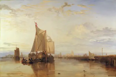 Dort or Dordrecht- The Dort Packet-Boat from Rotterdam Becalmed av Joseph Mallord William Turner
