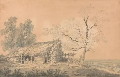 Landscape with Barn av Joseph Mallord William Turner