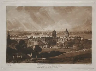 London from Greenwich av Joseph Mallord William Turner
