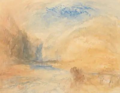 Mountain Landscape with Lake av Joseph Mallord William Turner