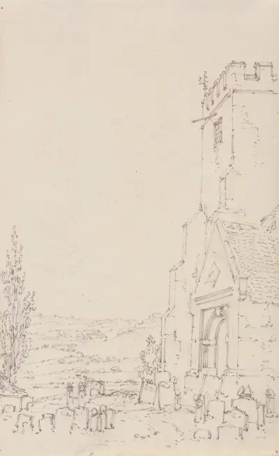 South Porch and Tower of an Unidentified Church av Joseph Mallord William Turner