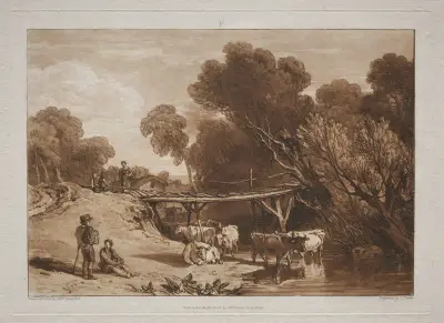 The Bridge and Cows av Joseph Mallord William Turner