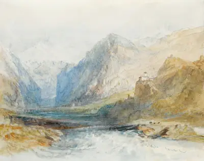 The Domleschg Valley, Looking North To The Gorge At Rothenbrünnen av Joseph Mallord William Turner