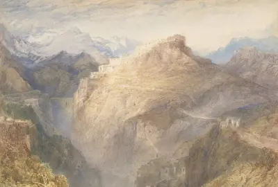 Pevnost L'Esseillon, Val de la Maurienne, Francie, Joseph Mallord William Turner