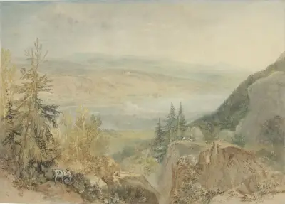 View of Farnley Hall in Yorkshire av Joseph Mallord William Turner