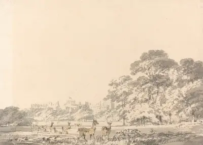 Windsor Castle and Park with Deer av Joseph Mallord William Turner