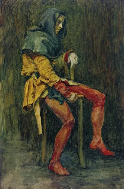 Touchstone, The Jester av John William Waterhouse